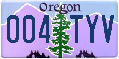 OR license plate 004TYV