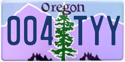 OR license plate 004TYY