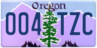 OR license plate 004TZC