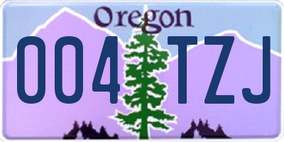 OR license plate 004TZJ