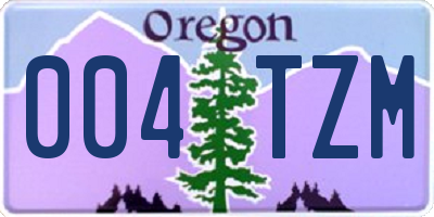 OR license plate 004TZM