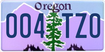 OR license plate 004TZO