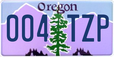 OR license plate 004TZP