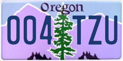 OR license plate 004TZU