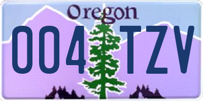 OR license plate 004TZV