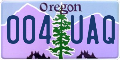 OR license plate 004UAQ