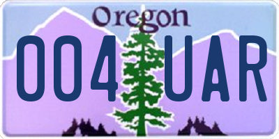 OR license plate 004UAR