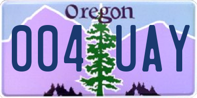 OR license plate 004UAY