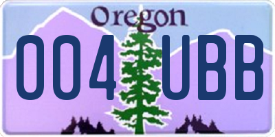OR license plate 004UBB