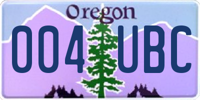 OR license plate 004UBC