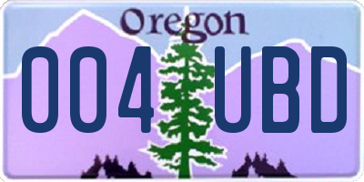 OR license plate 004UBD
