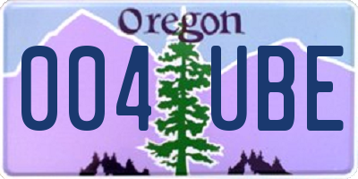 OR license plate 004UBE