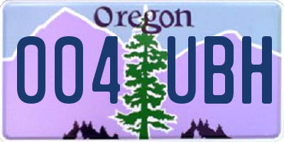 OR license plate 004UBH