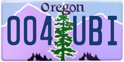 OR license plate 004UBI