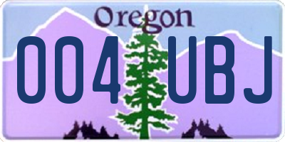 OR license plate 004UBJ