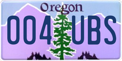 OR license plate 004UBS