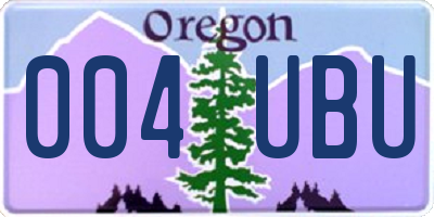 OR license plate 004UBU