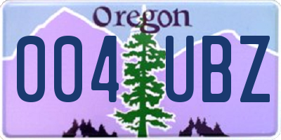 OR license plate 004UBZ