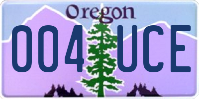 OR license plate 004UCE