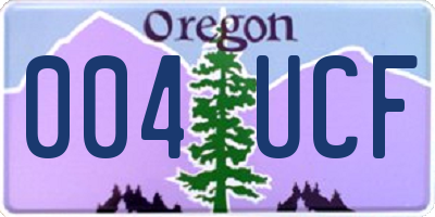 OR license plate 004UCF