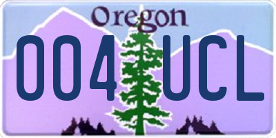 OR license plate 004UCL