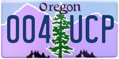 OR license plate 004UCP
