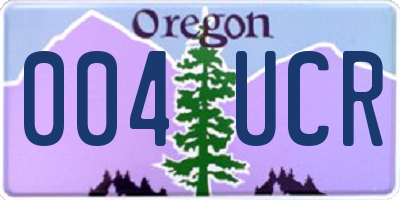 OR license plate 004UCR