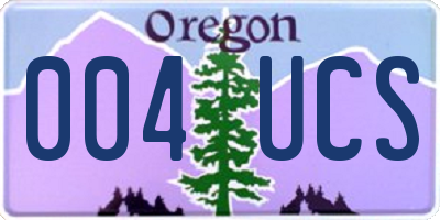 OR license plate 004UCS