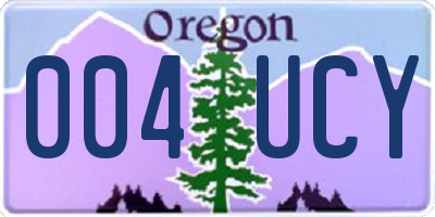 OR license plate 004UCY