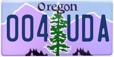 OR license plate 004UDA
