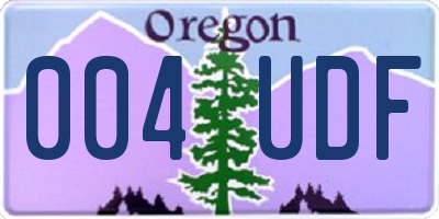 OR license plate 004UDF