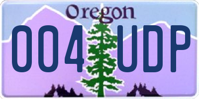 OR license plate 004UDP