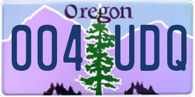 OR license plate 004UDQ