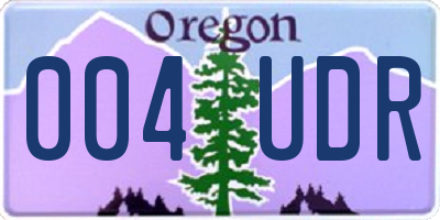 OR license plate 004UDR