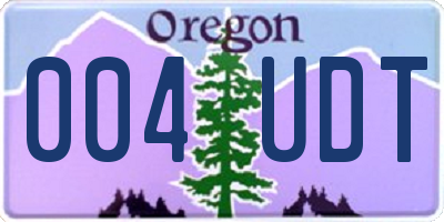 OR license plate 004UDT