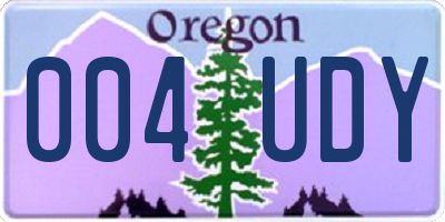OR license plate 004UDY