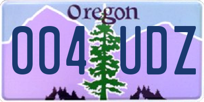 OR license plate 004UDZ