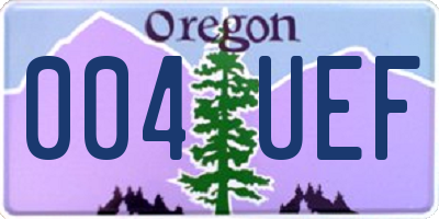 OR license plate 004UEF