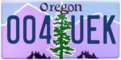 OR license plate 004UEK