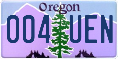 OR license plate 004UEN