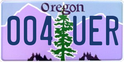 OR license plate 004UER