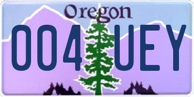 OR license plate 004UEY