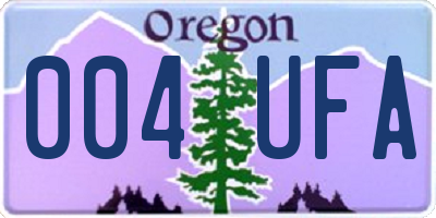 OR license plate 004UFA