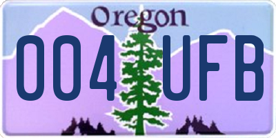 OR license plate 004UFB