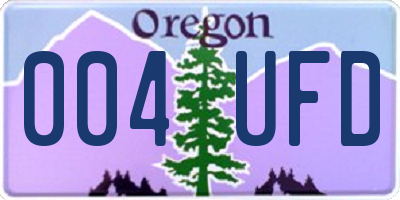 OR license plate 004UFD
