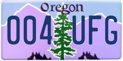 OR license plate 004UFG