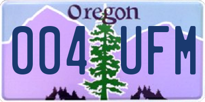 OR license plate 004UFM