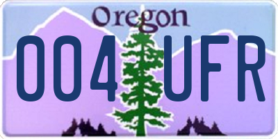OR license plate 004UFR