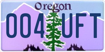 OR license plate 004UFT