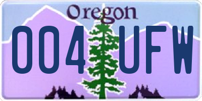 OR license plate 004UFW